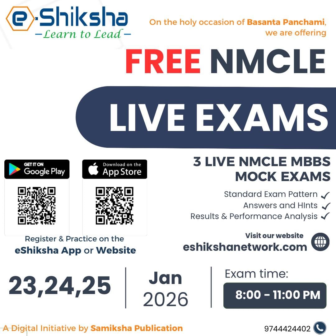 FREE NMCLE LIVE EXAMS 2082 (23,24 and 25 January 2026, 8;00 PM)